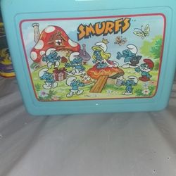 Vintage Smurfs Plastic Lunchbox No Thermos