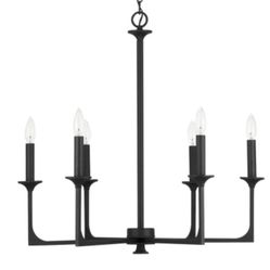 6 Light Black Chandelier 