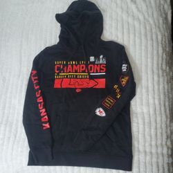 Men's Kansas City Chiefs Fanatics Black Super Bowl LVIII Champions Pullover Hoodie