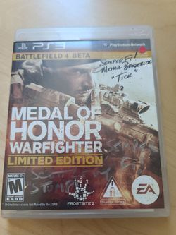 Playstation 3 game signed medal of honor warfighter