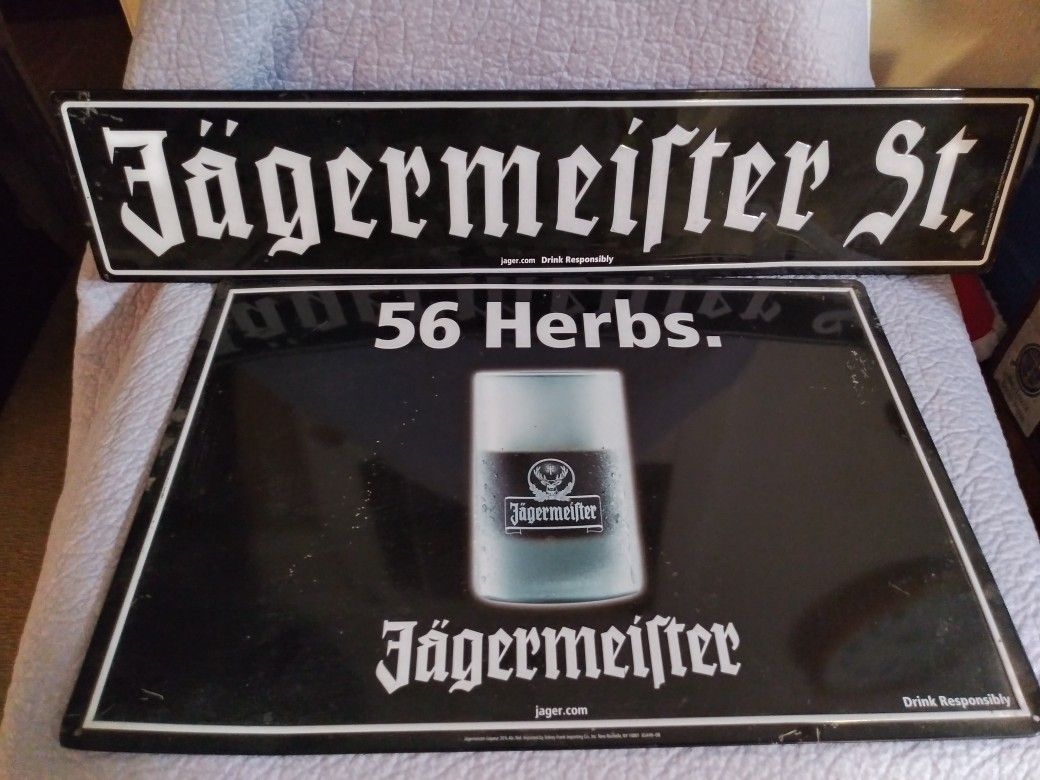 2 Jagermeister signs