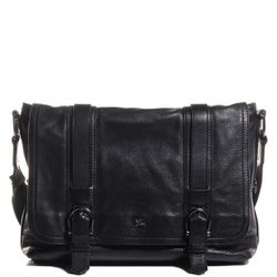 Burberry Black Leather Messenger Bag 
