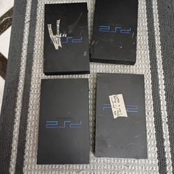 Lot Of 4 Playstation 2 For Parts Consoles 