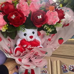 Flower with a small teddy