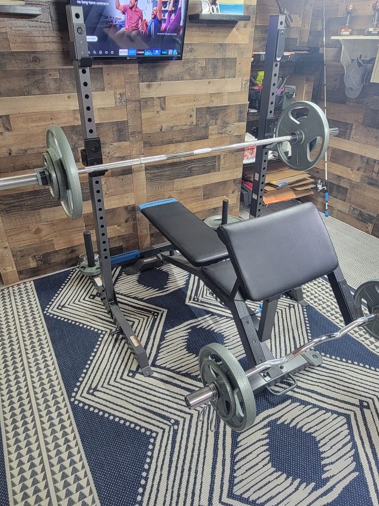 ProForm Olympic Squat And Press Rack Workout Weight Plates