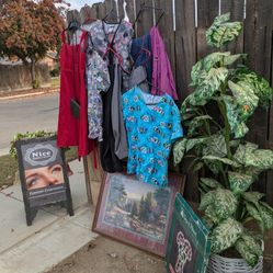 Lots Of Scrubs All Sizes & Clothing Dresses Shirts Pants Etc 