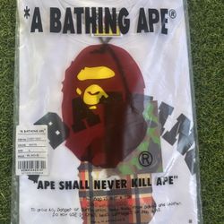 White Bape T Shirt Burberry Design Large