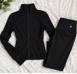 Black Lululemon Define leggings and Fitness Jacket set