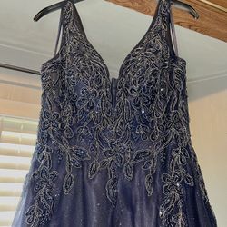 Navy Blue Formal Gown/Prom Dress