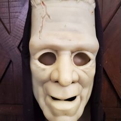 Halloween Vintage Glow in the Dark Frankenstein Monster  Mask Plastic Vacuform Used

