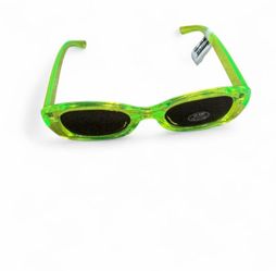 Neon Green Transparent Rectangle Sunglasses UV400 Protection  Urban Outfitters NEW