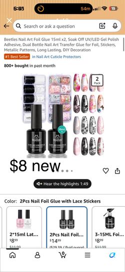 Nail art foil and glue 2x15ml