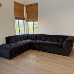  Acanva Luxury Mid-Century Velvet Low Back Sofa Set  