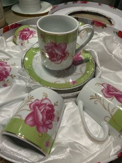 Coffee cups Fine Porcelain 6-Cup & Saucer Set -