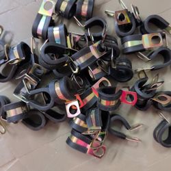 Lot Of Insulated Hose Clamps. New In Open Box. Various Sizes
