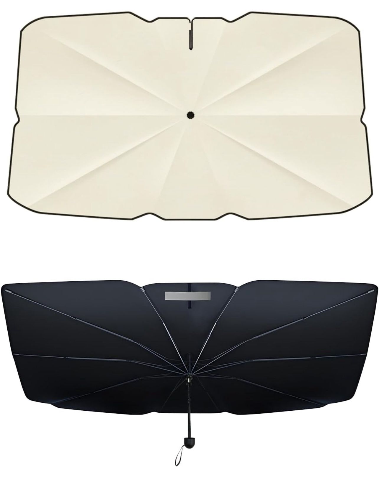Retractable Windshield Sun Shade for Car, Umbrella Sunshade for Car Windshield Protect Vehicle from Sun Rays & Heat Damage Medium (57" x 33")