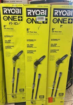 Ryobi 18v cordless pole saw 8in tool only each $65