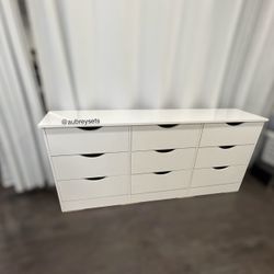 White 9 Drawer Dresser 