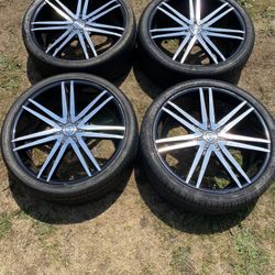 20” Borghini Wheels & Tires 5x114.3 & 5x4.5 *1 Small Bend & 1 Bad Tire*