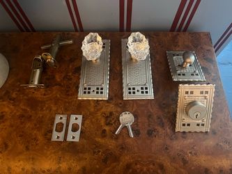 House Of Antique Crystal Door Knob and Deadbolt