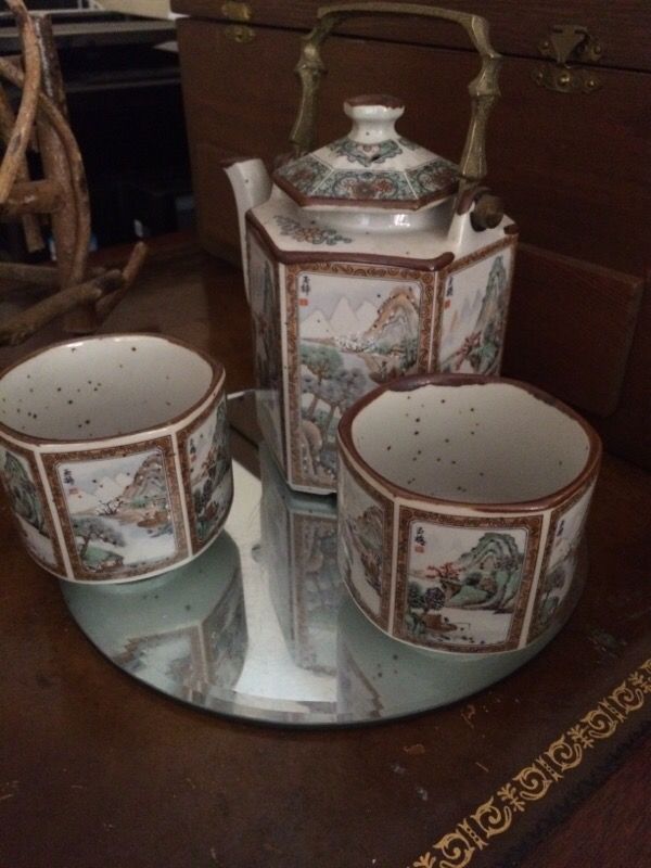 Vintage Japanese Tea Pot Set for Two