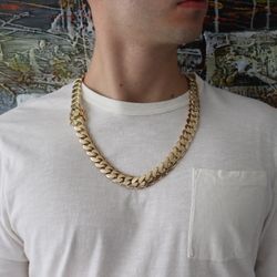 ⚜️ 16MM CUBAN LINK CHAIN  (386 GRAMS) ‼️ 14K GOLD OVER .999 SILVER 🤫