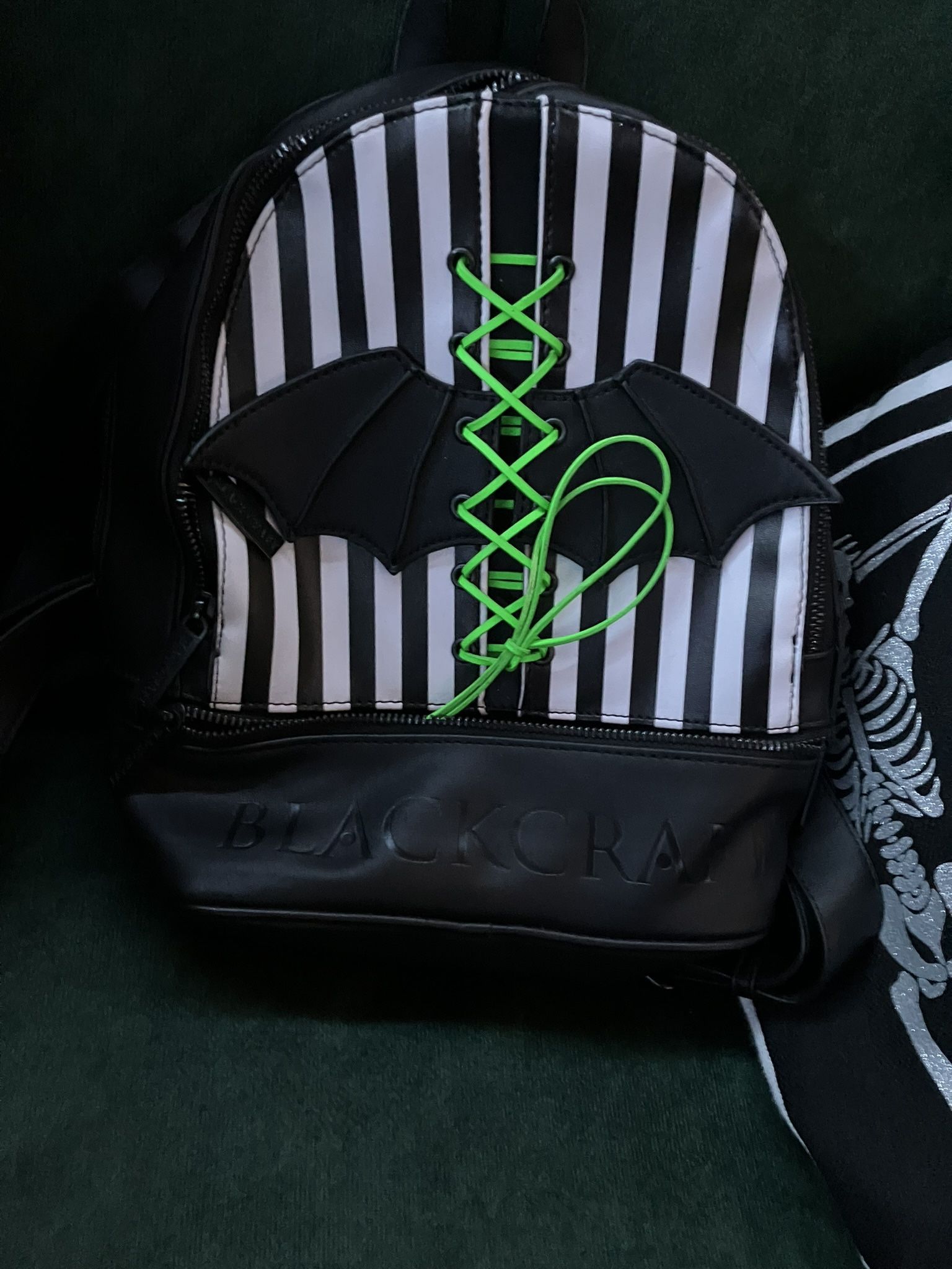 Blackcraft Cult Black And White Stripe Mini Backpack 