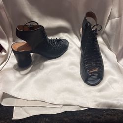 Jeffery Campbell Lace Up Open Toe Heels 