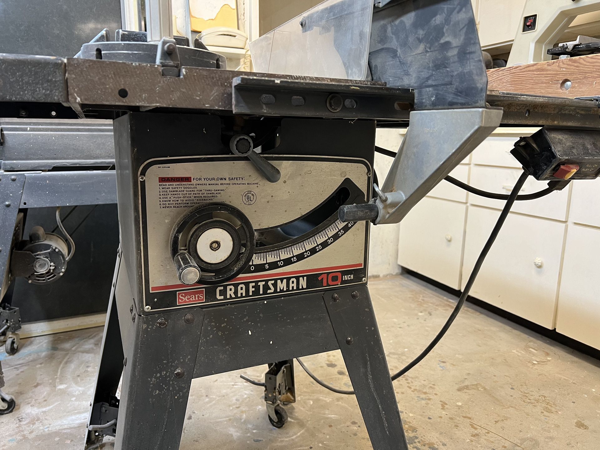 Table Saw 10” Sears Craftsman 13.2 A Motor 1987