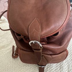 FRED EISEN Leather Back Pack Traveling Bag Handmade Italian Styling
