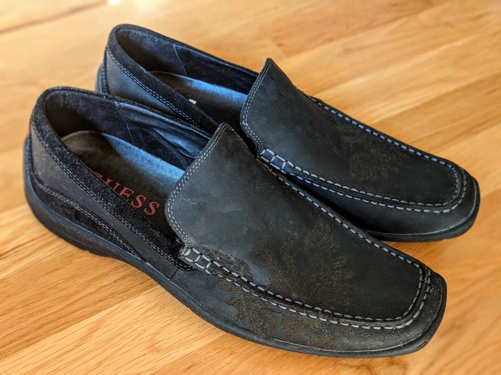 *New* Black Guess Size 11 Leather Loafers