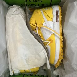 Off-White x Nike Air Force 1 Mid SP Leather 'Varsity Maize