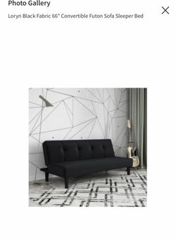 Loryn 66” Convertible Futon Sofa Sleeper – Black