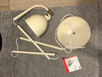 RÖDFLIK Floor/reading lamp, light beige with light bulb