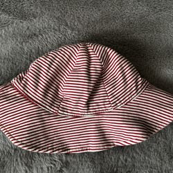 12-24 months Baby Girl-Red & White Summer Hat