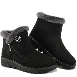 New Women's Black 6.5 Faux Fur Lined Waterproof Snow Boots