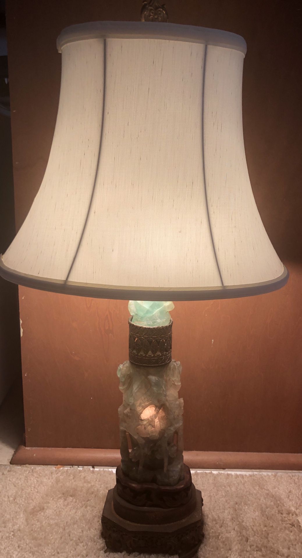 Antique Asian jade lamp