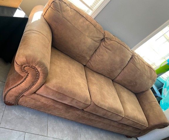 Suede Couch With Bed And Recliner