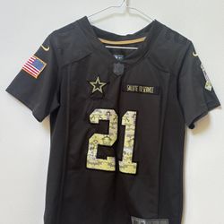 Nike NFL Dallas Cowboys Ezekiel Elliott #21 Salute To Service Jersey Camo - Youth Large