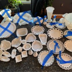Vintage Milk Glass & Fire King Dishes