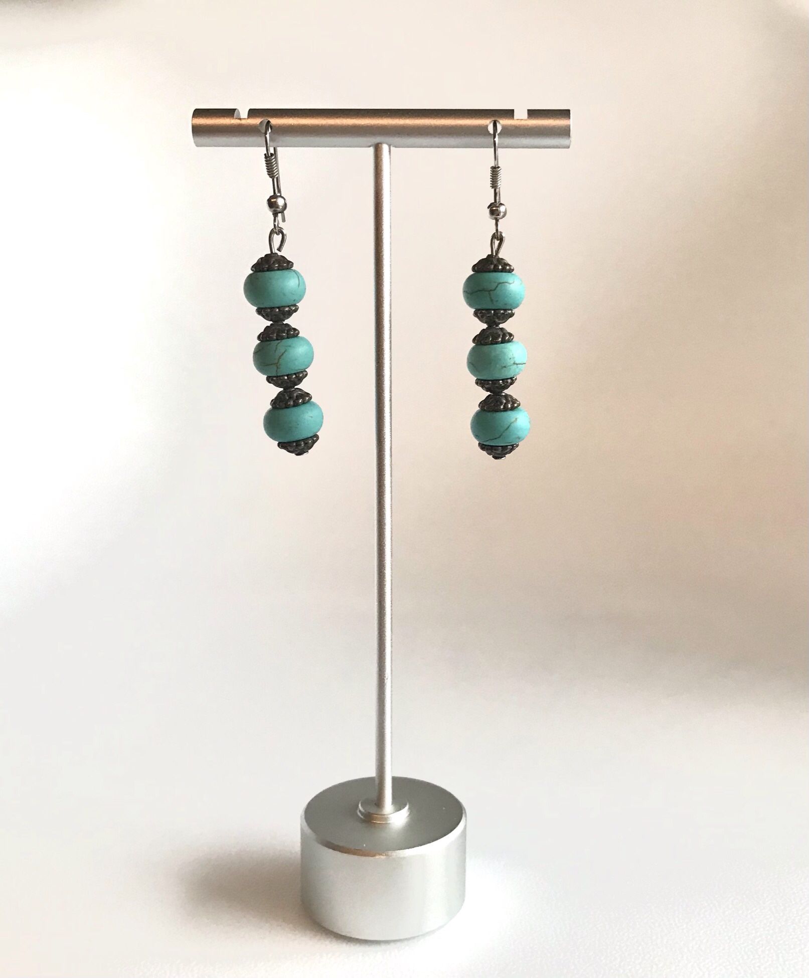 Triple Turquoise Drop Earrings