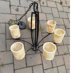 Alabaster/Onyx 6-Light Hanging Chandelier