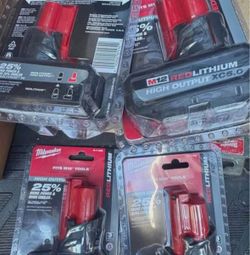 Milwaukee new 5ah battery high out put $$85 each one