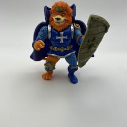 Vintage TMNT King Lionheart Action Figure Ninja Turtles 5" Toy 1992 Playmates m. Missing 1 of weapons. Has some marks from play 
