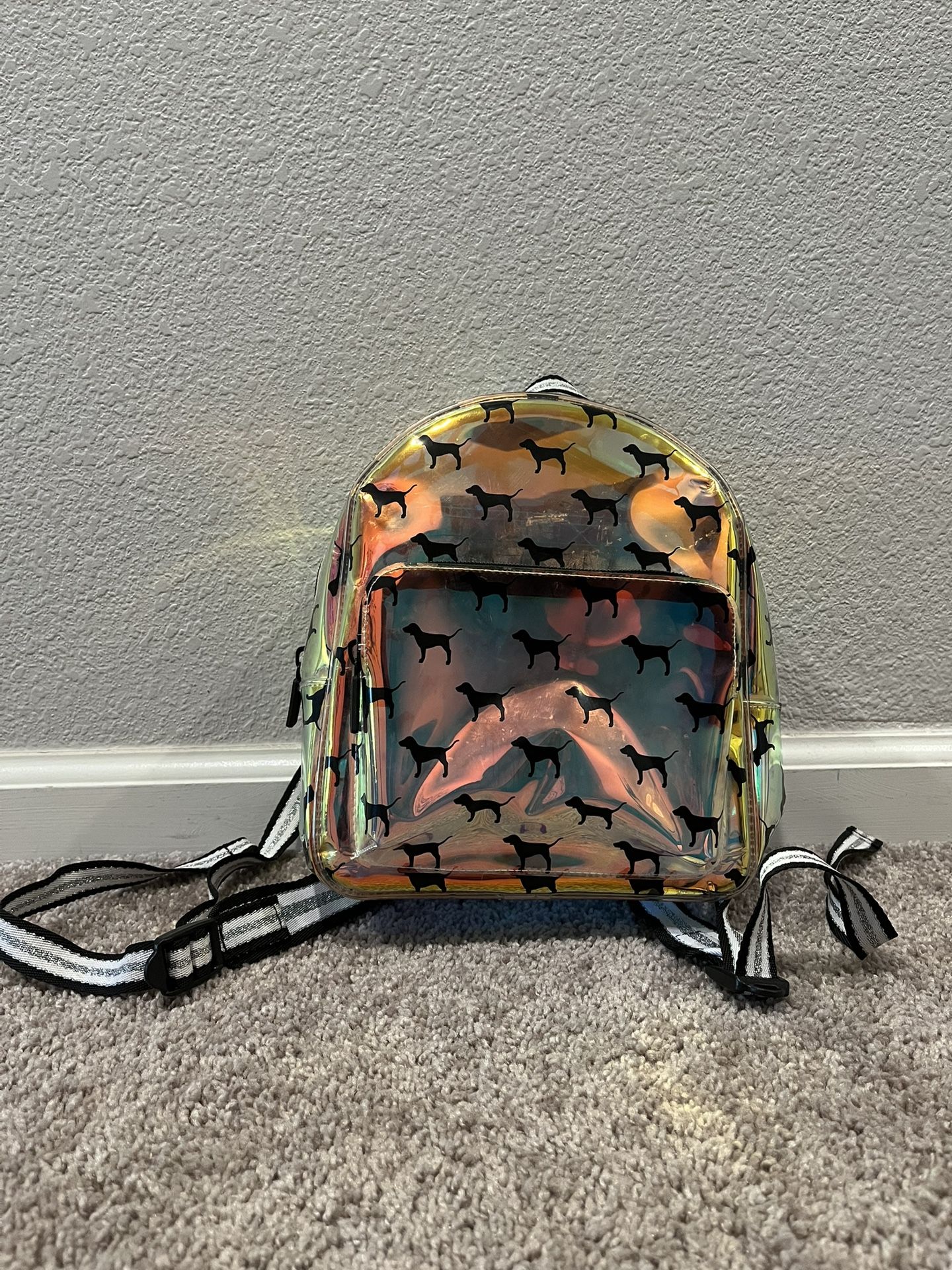 Pink Holographic Mini Backpack