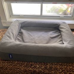 Casper Gray Plush Memory Foam Dog Bed- Small