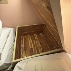 Rare Parsons Style MCM Corner Table & Cedar Chest (Huge Storage)