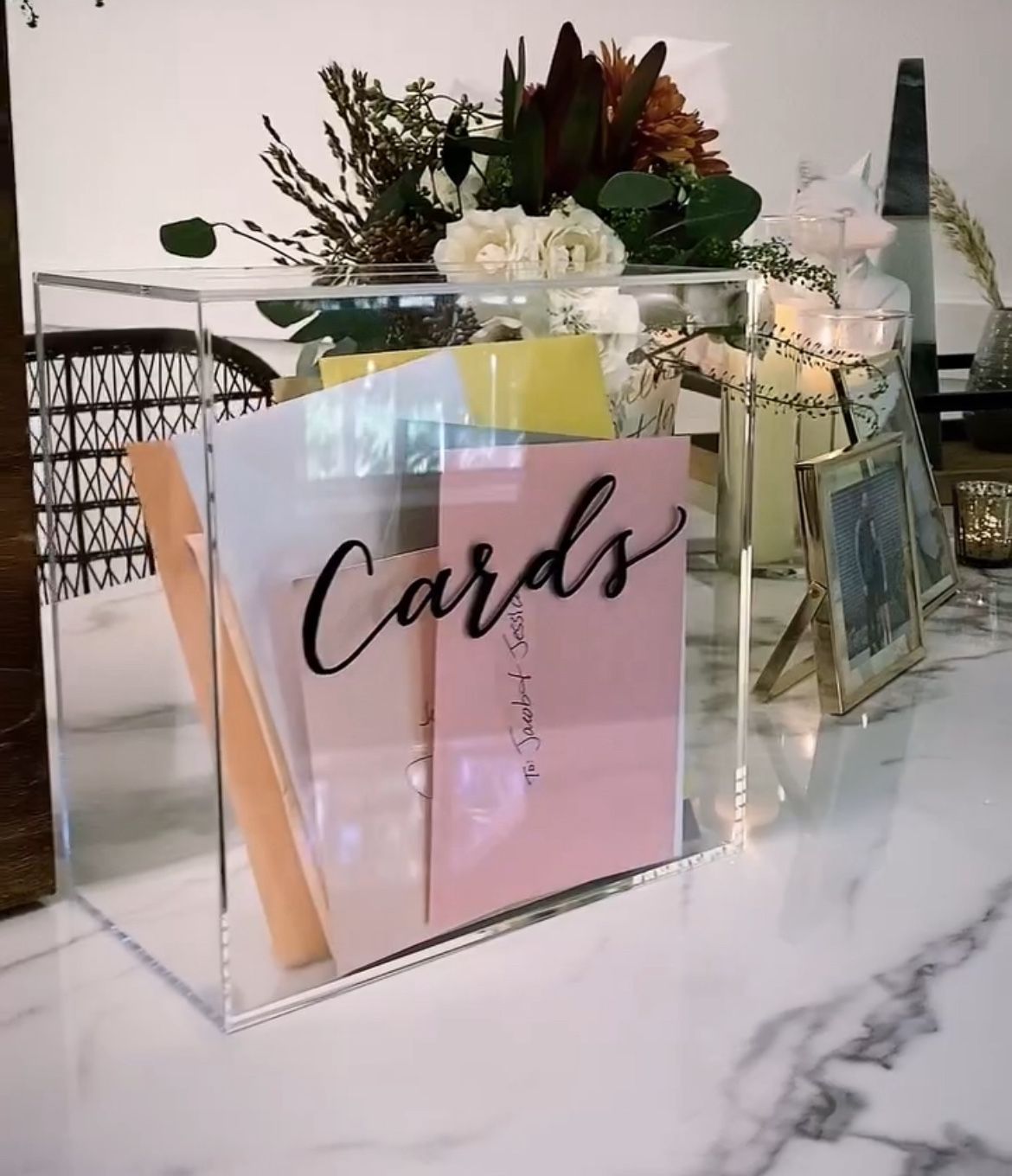 Handlettered Acrylic Card/Envelope Reception Box