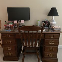Desk, chair and lamp for sale