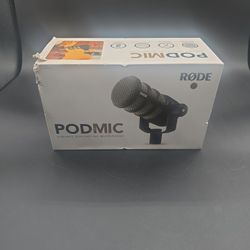 the RØDE PodMic Dynamic Podcasting Microphone. 